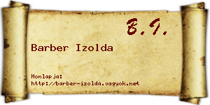 Barber Izolda névjegykártya